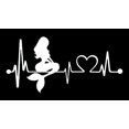 thumbnail image 2 of Bluegrass Decals Mermaid Heartbeat Lifeline Monitor Decal Sticker (White, 7"), 2 of 4