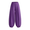 thumbnail image 5 of cocolona Womens Summer Casual Pleated Harem Pants Elastic Waist Straight Vacation Yoga Pants with Pockets, 5 of 5