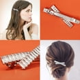 thumbnail image 4 of Austrian Crystal Hair Clips, White Sparkly Rhinestones Hairpins Barrettes, Cryatal Hollow out Flower Hairgrip Hair Headwear Hair Accessories for Women Girls, 4 of 4