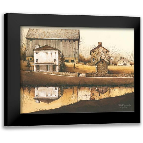 Rossini, John 14x12 Black Modern Framed Museum Art Print Titled - Reflections of Stucco and Stone