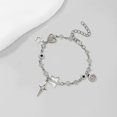 thumbnail image 3 of ievspot  Women Bracelet Punk Style Hollow Star Beads Decor Guitar Pendant Friends Bracelet Adjustable Extended Chain Bracelet, 3 of 8