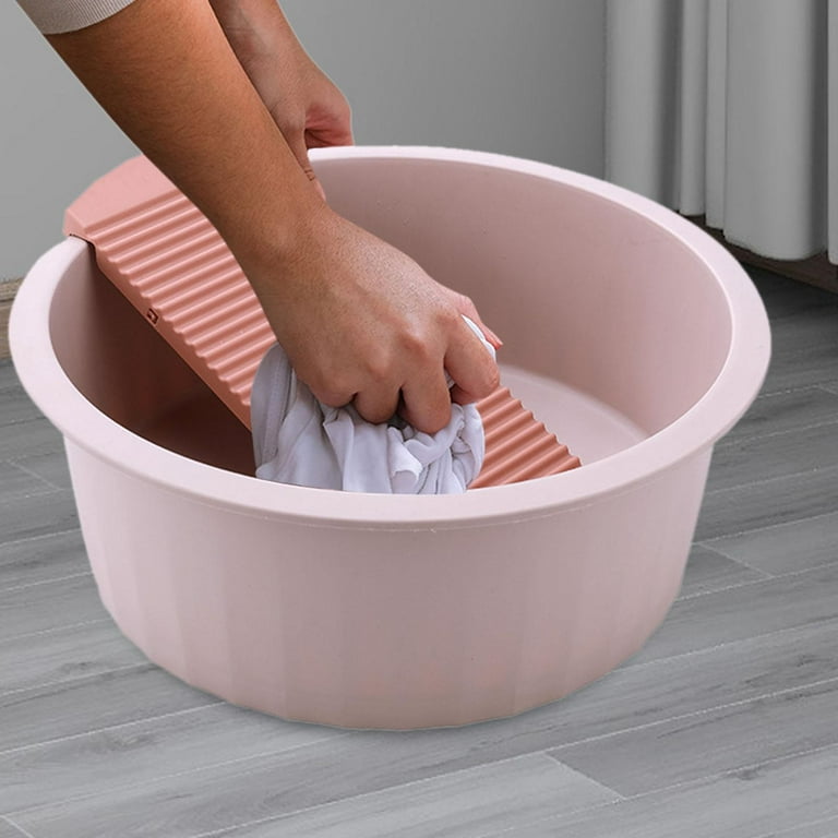 Washboard Basin Clothes Hand Wash Board Non Slip Small Delicate Articles  Washing Supplies Laundry Basin for Outdoor Underwear Pink 