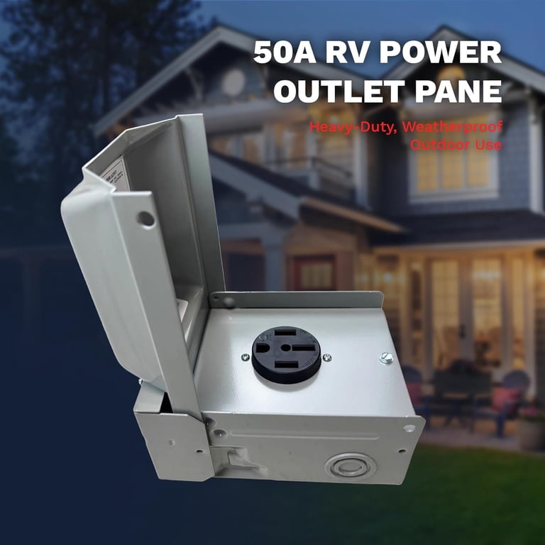 Weatherproof Camper Power Receptacle 50 Amp , NEMA 14-50R ...