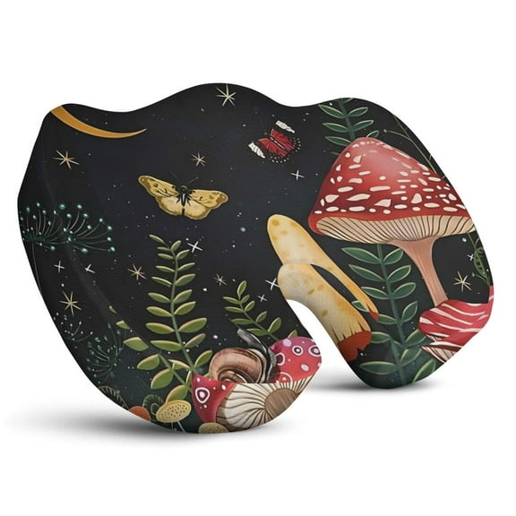 Premium Mushroom Pattern Memory Foam Seat Cushion Ergonomic Chair Pad for Office Chair, Car, Airplane & Bleachers Sciatica, Tailbone Hip & Back Pain Relief - Chair Cushion for Long Office Workers.