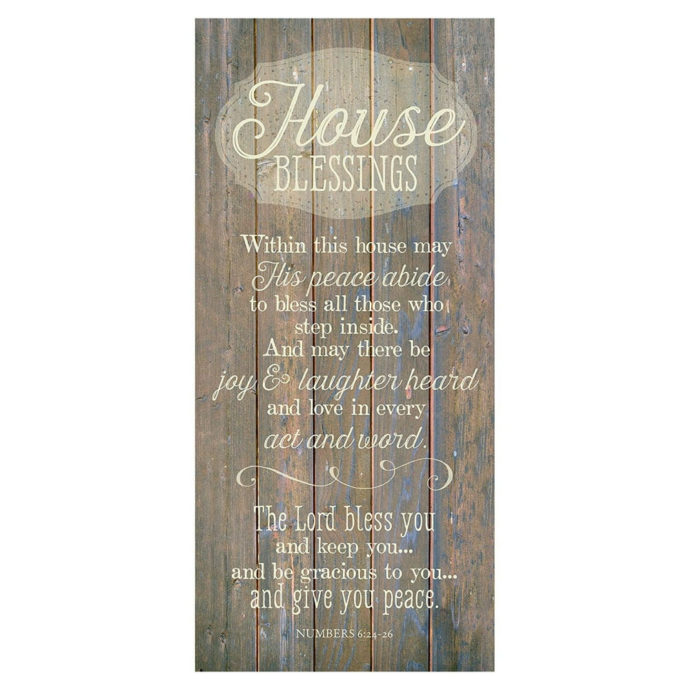 House Blessing Wood Plaque Inspiring Quote 5.5 x12 Classy Vertical