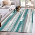 thumbnail image 3 of Area Rug for Living Room, Blue Gray Stripes Non-Slip Indoor Large Carpet for Bedroom/Dining Room, Watercolor Modern Abstract Minimalist Washable Low-Profile Rectangle Floor Mat Runner Rugs - 3 x 5 Ft, 3 of 7