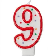 Jacent Polka Dot Number Birthday Candle Cake Topper - #9 Candle