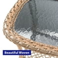 thumbnail image 5 of POCASSY Wicker Rattan Side Table With Built-In Glass, 5 of 7