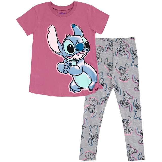 Conjunto de ropa Disney Lilo & Stitch, camiseta y leggings para niñas