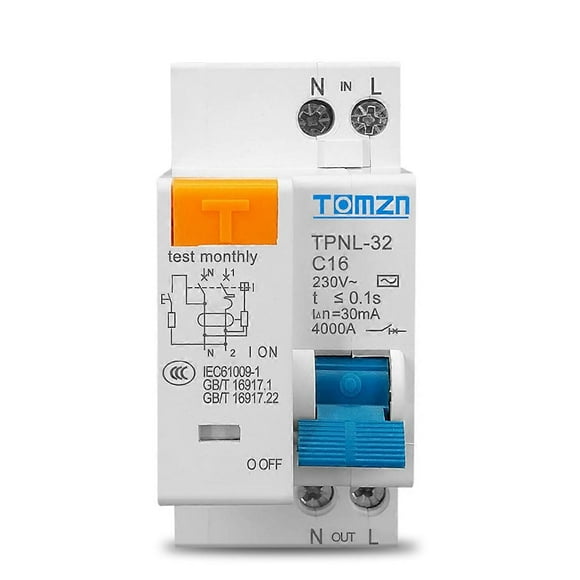 TPNL DPNL 230V 1P+N Residual Current Circuit Breaker with over and Short Current Protection RCBO M