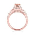 thumbnail image 3 of 1.25 Carat Peach Pink Morganite (Princess Shaped Morganite) and Diamond Engagement Ring in 14k Rose Gold Jewelry, 3 of 3