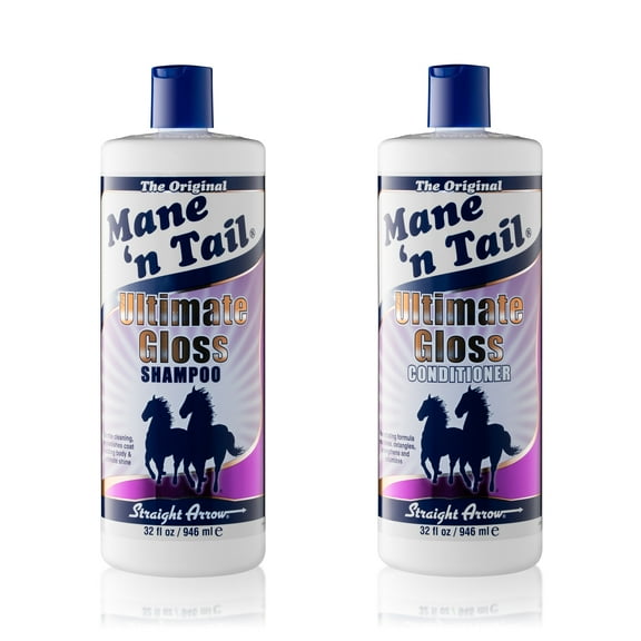 Mane 'n Tail Ultimate Gloss Combo Set (32 Oz) – Shampoo & Conditioner for Ultimate Shine, Volume, and Softness for Horses' Coat, Mane & Tail