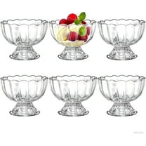 6 Pack Glass Dessert Bowls - 4 Oz Glass Ice Cream Cups Mini Trifle Footed Dessert Bowls for Dessert, Sundae, Ice Cream, Salad, Cocktail, Condiment, Trifle