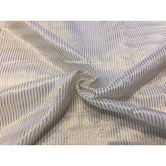 Chanderi silk fabric metallic gold stripe 44quot; wide