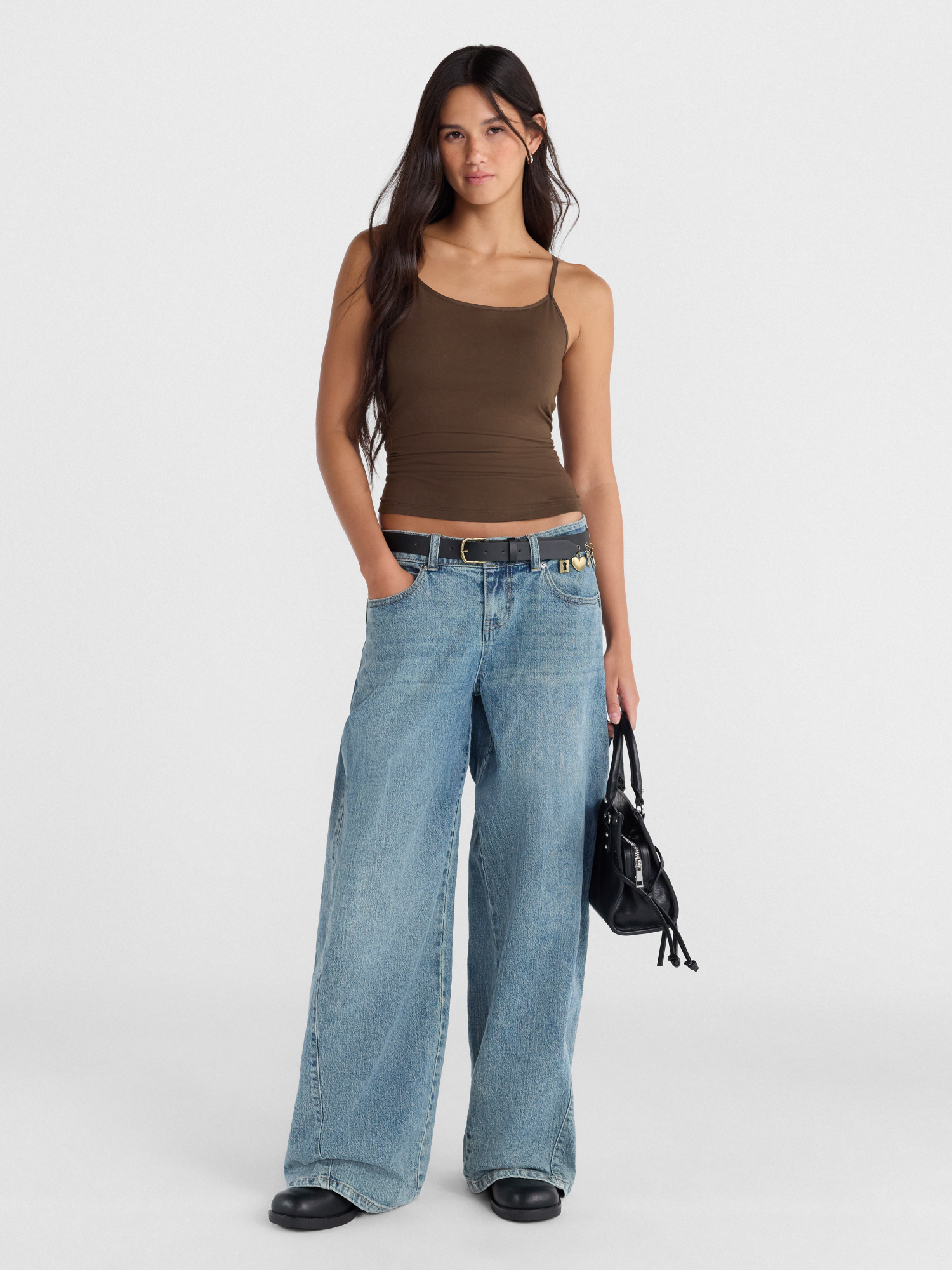 No Boundaries Cropped Cami Top with Shelf Bra photo 2