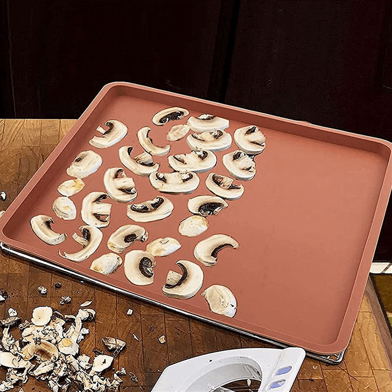 8PCS Silicone Dehydrator Mats with Edge - Silicone Sheets Compatible , Nonstick Silicone Tray Liner, High Temperature