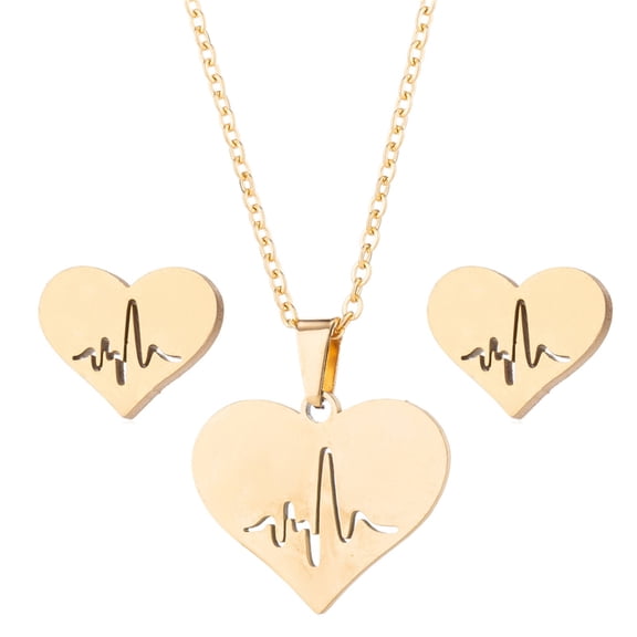 Fmlxio Gold Necklace for Women Women's Fashion Pendant Earring Set Color Clavicle Necklace Exquisite Earrings Up to 35% off