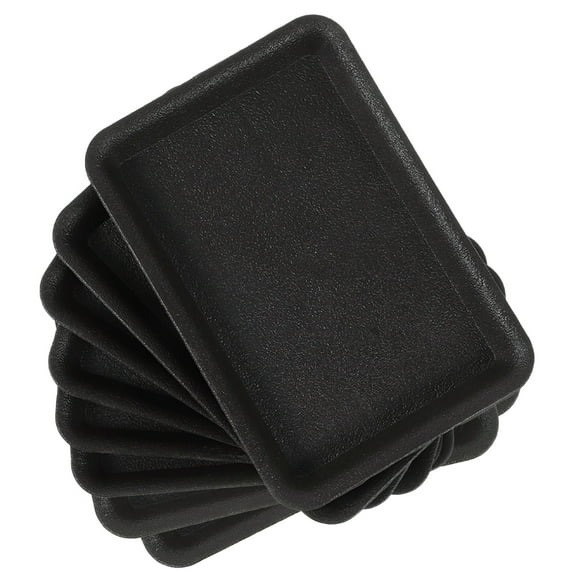 SHOWERORO Rectangle Planter Saucer Black Plastic 8Pcs 10.22X7.23X1.10in
