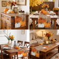 thumbnail image 4 of Orange Pumpkins Fall Table Runner 36 Inches Long, Kitchen Dining Table Decoration, Vintage Autumn Leaves Wooden Thanksgiving Coffee Tablerunner Dress Scarves Farmhouse Décor for Party, 13 x 36, 4 of 9