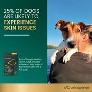 VetriScience Extra Strength Healthy Skin and Coat Chews for Dogs, Duck Flavor, 40 Count Bag