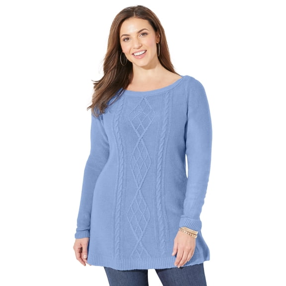 Catherines Women's Plus Size Cashmiracle; Cable Sweater