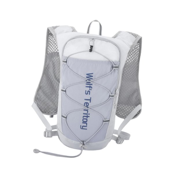 Mochila ligera tipo chaleco para correr, resistente, reflectante, con correa ajustable para el pecho. Gris