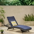 thumbnail image 2 of GDF Studio Olivia Outdoor Wicker Armless Adjustable Chaise Lounge with Cushion, Multibrown and Navy Blue, 2 of 6