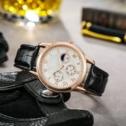 Ausyst Men's Watch Imitation Mechanical Watch Quartz Watch, Business Belt Watch, Business Men's Watch, Men's Stainless Steel Chronograph Watch, Designer Wristwat Watches for Men