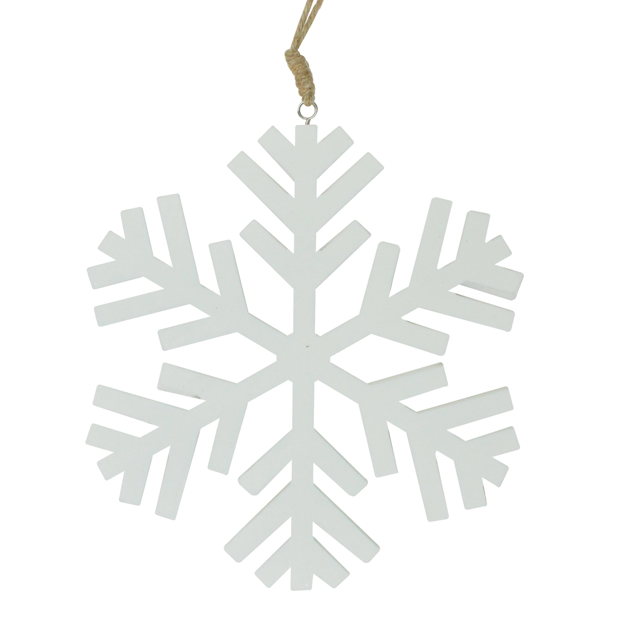 8 75 White Wooden Snowflake Shaped Christmas Ornament Walmart Com Walmart Com