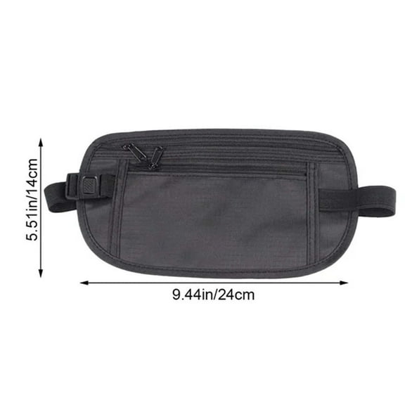 COFEST Sport Waist Pack Adjustable With Zipped Pockets,Outdoor Running Waistpack Multifunctional Ultra Thin Invisible Travel Phone Bag,Black,
