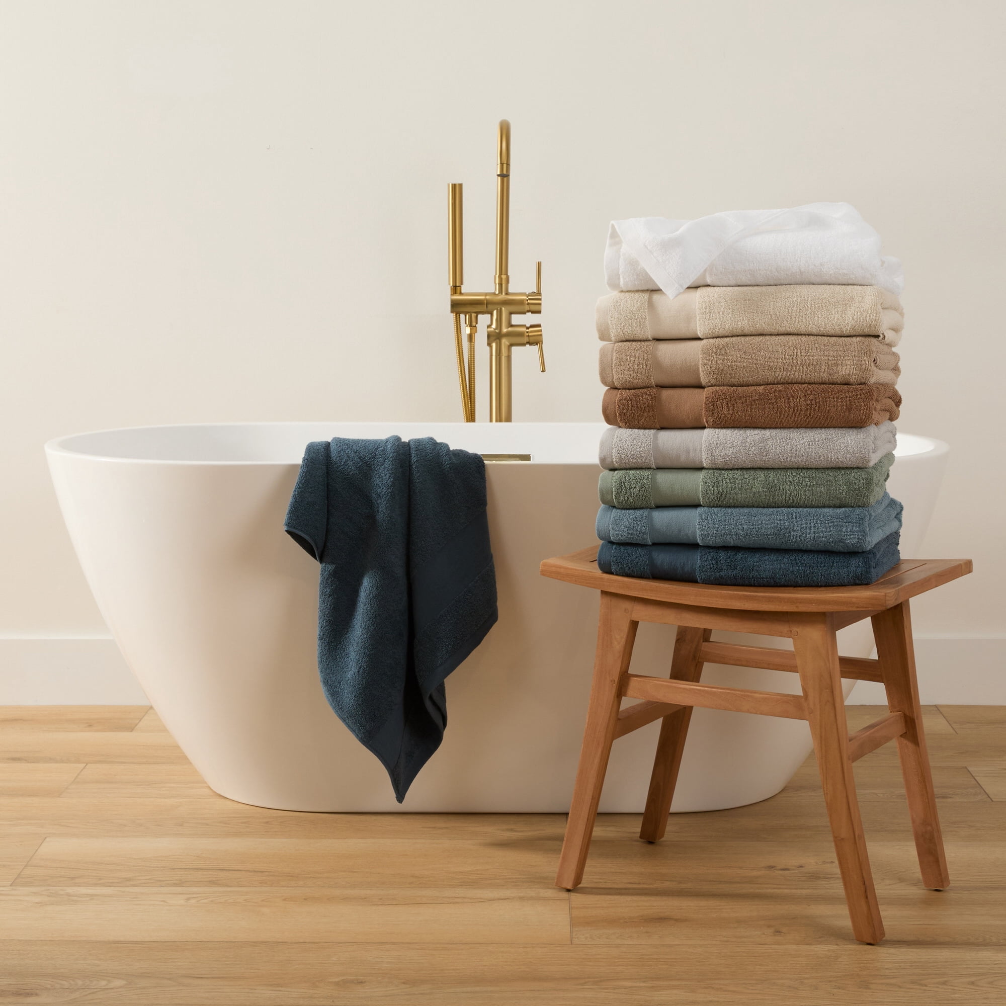 Luxury Hotel 4-Piece Bath Towel Set in Navy - Soft and Absorbent for Quick Drying by Comfort Canopy