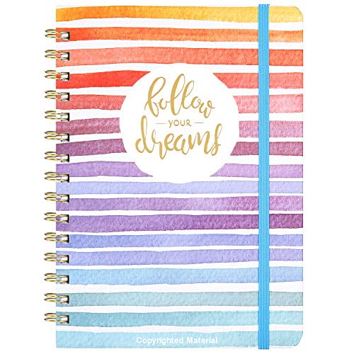 6.3 x 8.4 Banded，Twin-Wire Binding Journal/Ruled Notebook Multicolored Ruled Journal with Premium Thick Paper Hardcover with Back Pocket 