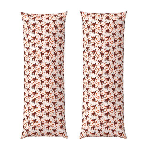 Fotbe dog Valentine's day Funda para Almohada Corporal con Diseño, Funda de Microfibra Ultrasuave de 20x54 Pulgadas, Ropa de Cama Elegante