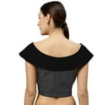 thumbnail image 3 of eloria Women's Art Silk Boat Neck Sleevless Partywear Filler Blouse Top, Color : Dark Grey & Black, 3 of 6