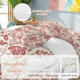 thumbnail image 4 of Farmhouse Red Floral Duvet Cover Set California King Size Linen Boho Flower Rustic Country Soft Lightweight Comforter Covers 4 Piece Bedding Set with 1 Duvet Cover 1 Bed Sheet & 2 Pillow Shams, 4 of 8