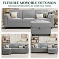 thumbnail image 4 of Sobaniilo 79" Convertible Sectional Sofa Couch, Linen Fabric L Shaped Couch with Reversible Ottoman, 3-Seat Small Sectional Sofa Couches for Living Room, Apartment, Small Space, Light Gray, 4 of 8
