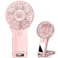 thumbnail image 2 of Ventilador portátil QQT Mini con batería portátil de 20 horas con espejo rosa, 2 of 3