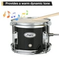 thumbnail image 5 of Drum Set, 3 Drum Acoustic Drum Set, Wood and Metal Structure, Black Finish, Junior Drum Set with Bass Tom Snare Drum, 5 of 6