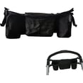 thumbnail image 2 of Stroller Caddy, Universal Stroller Organizer, Stroller Console Tray with 2 Cup Holders and Storage Box with Zipper for Stroller, Wheelchair, Rollator, Walker, 2 of 8