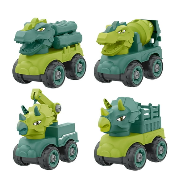 Dinosaur Engineering Car Toy, Detachable Slippy Edges Sturdy Dinosaur Vehicle Toy 4PCS Safe For Outdoor