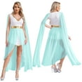 thumbnail image 6 of iiniim Women's Greek Toga Costume Ancient Roman Senator Caesar Costume V Neck Cape Sleeve Front Split Dress Light Blue 3XL, 6 of 7