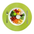 thumbnail image 1 of Djiypn Ensemble de 12 Napperons Ronds Boho Tissés Bordure Tressée Lavables Résistants à la Chaleur 15 Pouces pour Table à Manger, Vert Fruit, 1 of 8