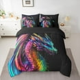 thumbnail image 2 of Manfei Watercolor Cartoon Dragon 7-Piece Twin Bedding Sets,Western Fantasy Animal Bedding Comforter Set,Colorful Ombre Sheet Sets For Kids,Microfiber Bedroom Decor Reversible, 2 of 8