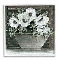 Stupell Industries Rustic White Anemone Flower Blossoms Overhanging Planter Painting White Framed Art Print Wall Art, Design by Cindy Jacobs