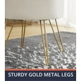 thumbnail image 4 of Ornavo Home Modern Round Velvet Storage Ottoman Foot Rest Stool/Seat with Gold Metal Legs & Tray Top Coffee Table - Cream, 4 of 5
