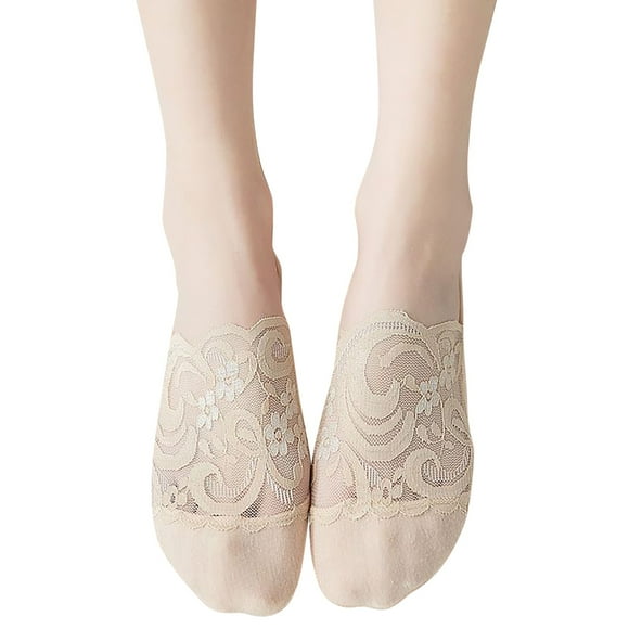 TSADFHJI Socks Socks for Women Plus Size Women's Lace No Show Liner Socks Non Cotton Bottom Socks for Sneaker Lofer Socks for Women Plus Size Blue with Matching Robe Beige 18-40 Year