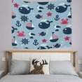 thumbnail image 3 of FREEAMG Tapestry Wall Hanging Nautical Whale Fish Wheel Anchor Tapestry Decorative Wall Tapestries Wall Art Wall&nbsp;Blanket&nbsp;Bedding Tapestry for Bedroom Living Room Dorm Home Decor 80"x60", 3 of 7