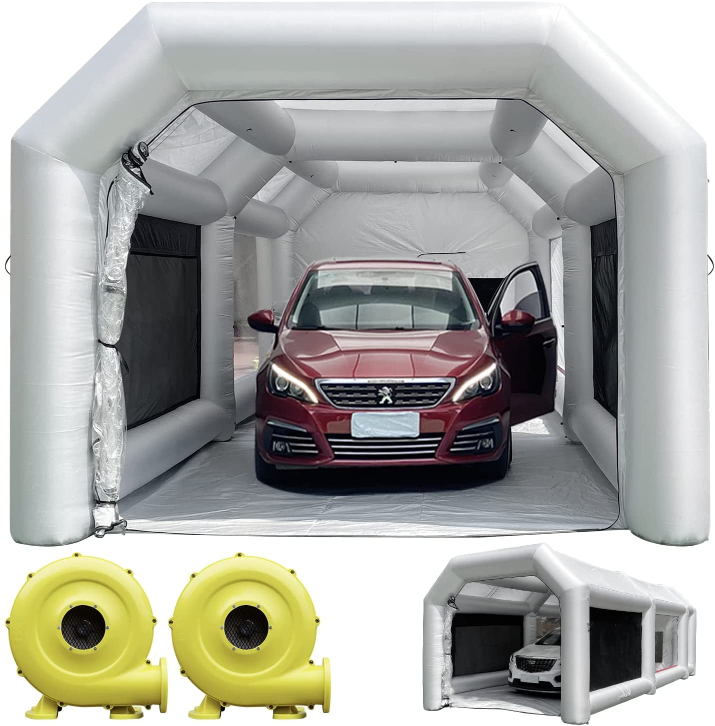 WARSUN 26X13X10Ft Inflatable Paint Booth&950W+450W Blower Upgrade