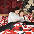 thumbnail image 4 of Manfei Abstract Camouflage Queen Comforter Set, Countryside Camo Comforter Sets Queen, Crimson Red, Black Reversible, 3 Pieces, 1 Comforter and 2 Pillowcases, 4 of 7