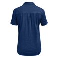 thumbnail image 4 of Sngxgn Women's Short Sleeves Ribbed Fitted Shirt Basic V Neck Slim T Shirt Tops(Navy,M), 4 of 5